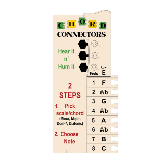 Chord Connectors Starter Stick flat lay showing full length note reference layout